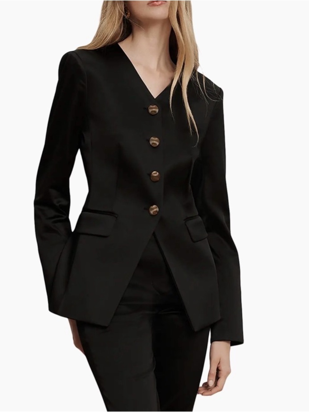 NWT Veronica Beard Women's Black Tailored V-Neck Blazer Jacket